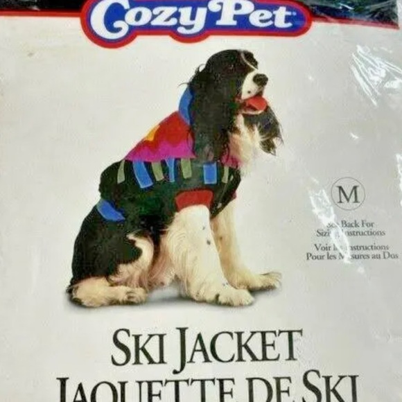 Retro Pet Puffy Hoodie Jacket PufferNeon Geometric Pattern Button Snap Dog Cat - Picture 2 of 9